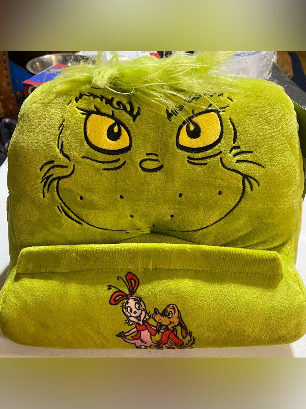 The Grinch Plush Lap Desk Tablet Holder with Whos Graphics